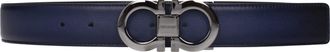 Ferragamo Herens Riem Blauw/Zwart Leer