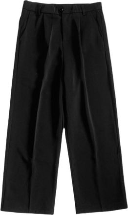 Generic Men Casual Pants Straight Ankle-Length Wide Leg Drape Pants Streetwear Loose Trousers Black M