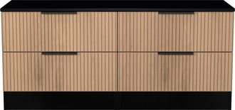 Welcome Furniture Alaska Ready Assembled 4 Drawer Bed Box in Slat Effect & Black - Welcome Furniture | TJ Hughes