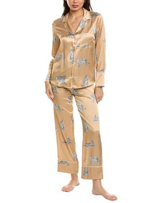 Petite Plume 2pc Mulberry Silk Panthere Pajama Set