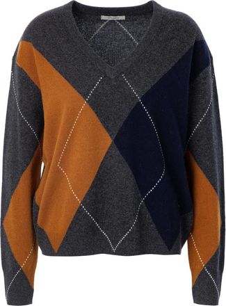 Jcsophie Philippa Gebreide Pullover - Dames - V-hals truien - Veelkleurig - XL - Truien & Vesten