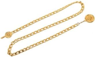 Chanel Pre-owned Medallion Chain-Link Riem - Dames - Vintage Accessoires - Geel - ONE Size - Vintage