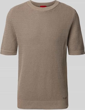 HUGO BOSS Relaxed Fit Strickpullover aus reiner Baumwolle Modell SAFFON in Hellbraun, Gr&ouml;&szlig;e XXL
