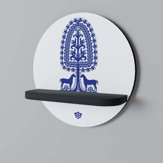 OEM Arte Popular Polaco Estante Redondo Negro