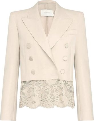 Zimmermann Valiant Lace Cropped Blazer