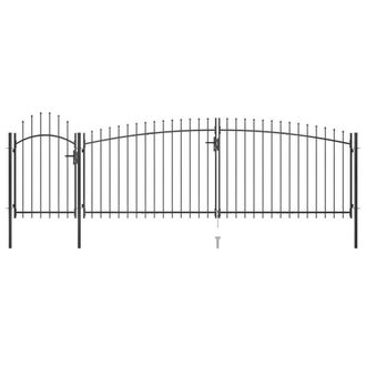 Berkfield Home Garden Fence Gate with Spear Top 5x2 m Black
