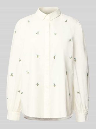 Ichi Regular Fit Bluse mit Stitchings Modell SANAZ in Weiss, Gr&ouml;&szlig;e 40