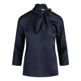 Jucca Blusa con fiocco in raso - - Blouses & Shirts - Donna - Blu - L