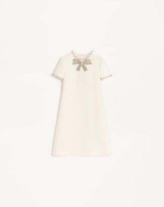 Valentino Embroidered Crepe Couture Short Dress Wo