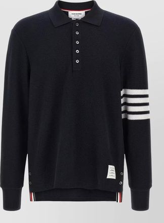 Thom Browne piqu&eacute; long-sleeve polo shirt