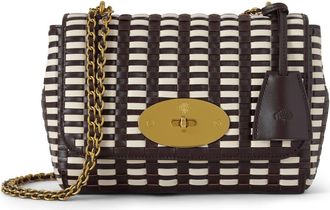 Mulberry Lily Woven Leather Shoulder Bag in Ebony-Crumpet at Nordstrom