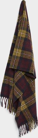 Simons Womens Fall check velvety scarf