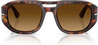 Persol Vincent 53mm Pilot Sunglasses in Havana/light Brown Dark Brow at Nordstrom