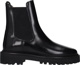 Isabel Marant Black Leather Ankle Womens Boots