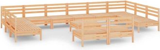 vidaXL 13 Piece Garden Lounge Set Solid Wood Pine vidaXL
