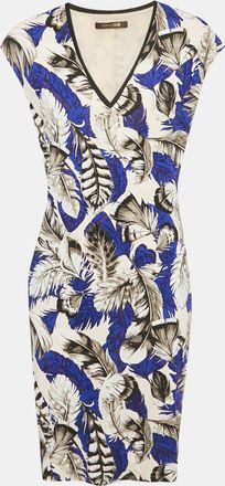 Roberto Cavalli Multicolor Printed Jersey Midi Dress