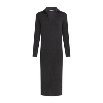 Penn & Ink Dress W26T1300 - Dames - Jurken - Grijs - Maat: S Katoen