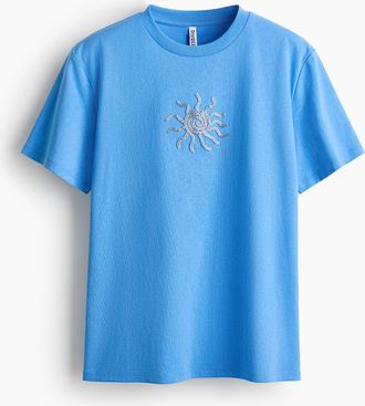 H&M T-Shirt mit Motiv - Blue