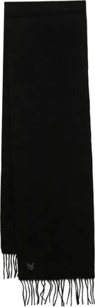 Lyle & Scott Sciarpa con logo ricamato - Nero