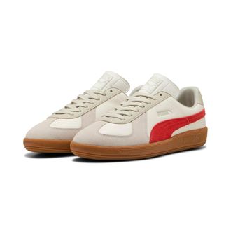 Puma Sneaker PUMA ARMY TRAINER, Damen, Gr. 42,5, weiss (warm wei&szlig;, puma rot, gum), Leder, mehrfarbig, Schuhe Sneaker