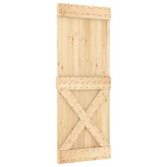 vidaXL Puerta Corredera Narvik Natural Y Negro 80 X 210 Cm (213,5 Cm) Vidaxl