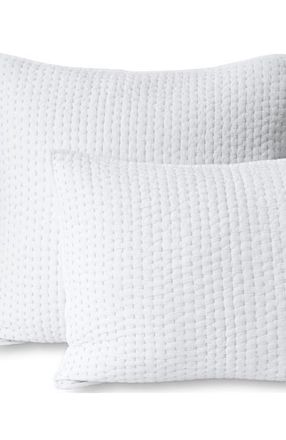 Lands End Seed Stitch Quilted Pillow Sham in White at Nordstrom, Size Standard