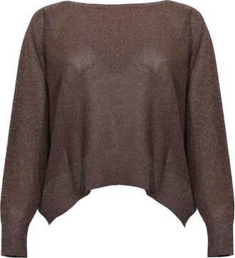 D.exterior Chocolate Viscose And Lurex Sweater