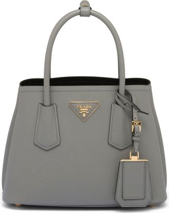 Prada Double Saffiano leather tote bag - women - Nappa Leather/Leather/Metal - OS - Grey