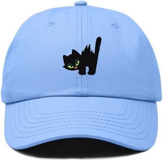 Dalix Blink Black Cat Dad Cap in Light Blue at Nordstrom
