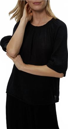 Michael Stars Jeanie Puff Sleeve Top In Black