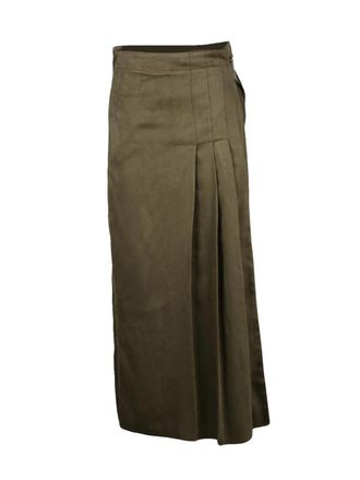 Alysi Long Suede Effect Skirt With Wrap Closure