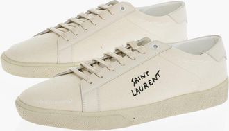 Saint Laurent Low-Top Fabric Sneakers With Embroidered Logo Saint Laurent