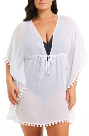 Bleu Rod Beattie Sheer Cover-Up Caftan in White at Nordstrom, Size 1 X