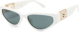 Linda Farrow Witte SUN Zonnebril - Dames - Zonnebrillen - Wit - 57 MM - Accessoires