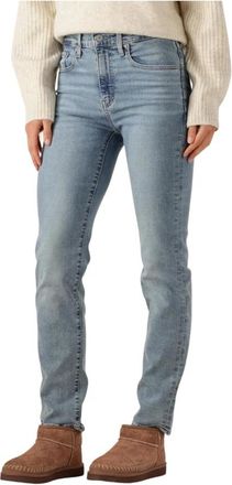 Levi's 724 High Rise Straight Jeans - Dames - Slim Fit Jeans - Blauw - W25 L32 - Wol - Jeans