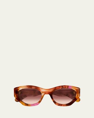 Chlo&eacute; Gayia 53mm Acetate Cat-Eye Sunglasses