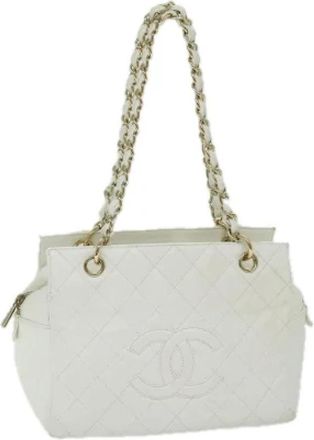 Chanel Pre-owned Leather chanel-bags - Dames - Vintage Schoudertas - Wit - ONE Size - Vintage