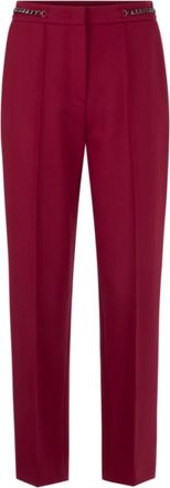 Marc Cain Franca High-Waist Broek - Dames - Straight fit broeken - Rood - XL - Broeken
