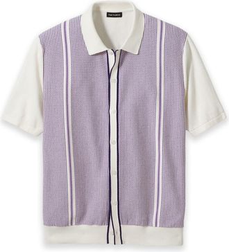 Paul Fredrick Cotton Button Front Polo