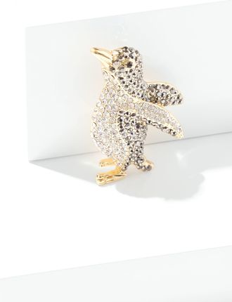 Talbots Proper Penguin Brooch - Black/Gold - 001 Talbots