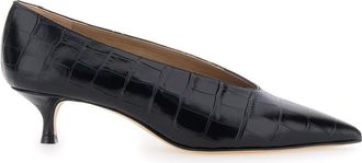 Le Monde Beryl Black Pumps With Kitten Heel In Patent Leather Woman