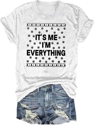 Generic Womens Christmas Blouse Tops 2025 Tee Shirt I Have Everything I Want for Christmas Shirt Funny Couples Shirt Matching Christmas Shirts for Couple Chri