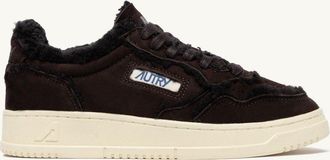 Autry MEDALIST MUTTON SNEAKERS IN BROWN SUEDE AND SHEARLING