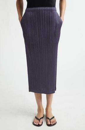 Pleats Please Issey Miyake Loop Pleated Skirt in Dark Gray at Nordstrom, Size 2