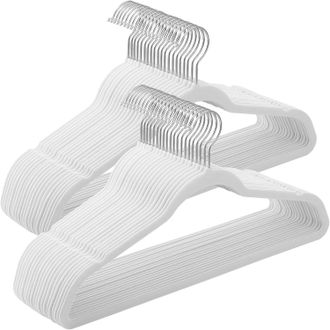 OEM Juego De 50 Perchas De Terciopelo, 41,5 Cm De Largo, Gancho Giratorio De 360&deg;, Pl&aacute;stico Abs, Capacidad De Carga De 5 Kg, Para Armario