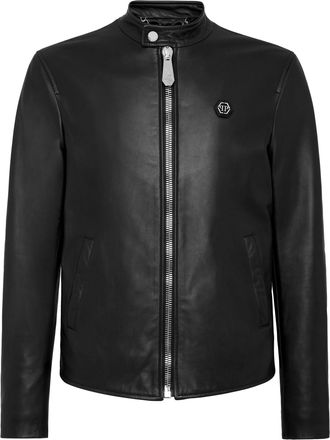 Philipp Plein Leren Moto Jas