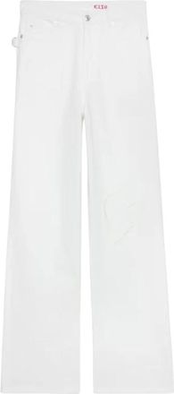Zadig&Voltaire Rechte jeans met hoge taille - Dames - Wijde Broeken - Wit - W29 - Katoen - Broeken