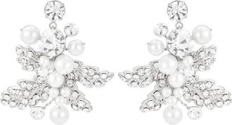 Untamed Petals Gwen Crystal Earrings in Silver at Nordstrom