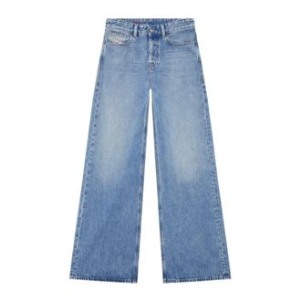 Diesel Jeans, Dames, Blauw, W27 L32, Denim, Lichtblauwe Denim Broek 1996 Stijl