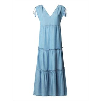 Pepe Jeans London Effie Maxi Jurk - Dames - Maxi kleedjes - Blauw - M - Denim - Kleedjes